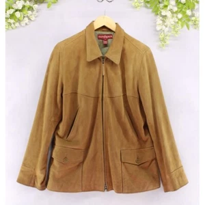 Sundance Women Brown Leather Suede Jacket Front Zip Closure Buttoned Pockets 12 - Bild 1 von 14