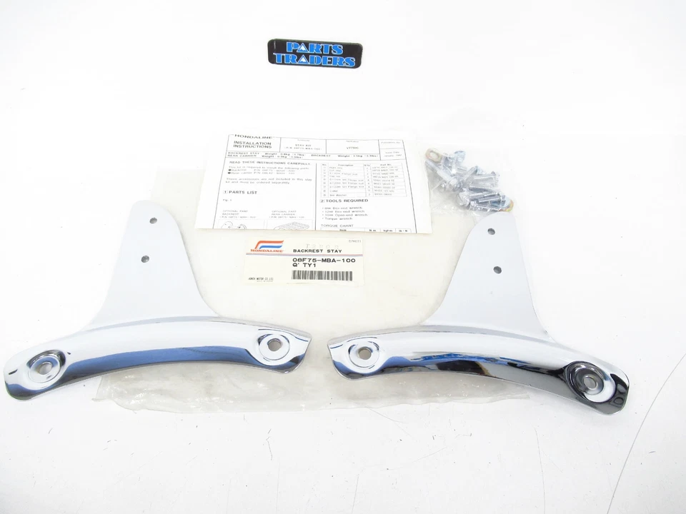 NOS Genuine Honda Backrest Stay Kit Shadow 750 ACE VT750C/CD/CD2 08F75-MBA-100 - Image 1 of 1