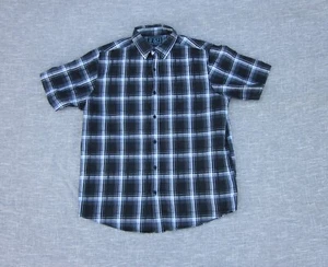 Camicia F&F uomo M nera mix a quadri con bottoni manica corta - Foto 1 di 9