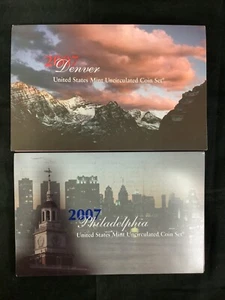 2007 United States Mint Uncirculated Coin Sets - Philadelphia and Denver 28 Coin - Picture 1 of 3