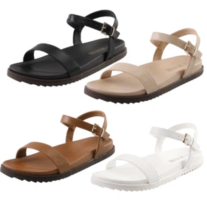 Women Summer Open Toe Flat Sandals Comfortable Beach Walking Casual Sandals - Picture 1 of 22