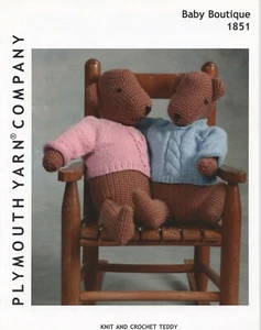Plymouth Knitting & Crochet Pattern 1851 Knit & Crochet Teddy Knit Teddy Sweater - Picture 1 of 2