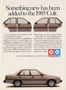 1985 Dodge Plymouth colt car 1-page MAGAZINE AD - Picture 1 of 1