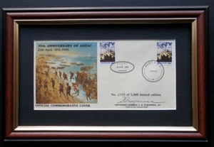 ANZAC FIRST DAY COVER FRAMED - Picture 1 of 2