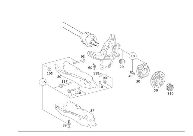 Mercedes Benz Maybach S550 2017 Rear Thrust Arm 2223500229 - Image 1 of 1