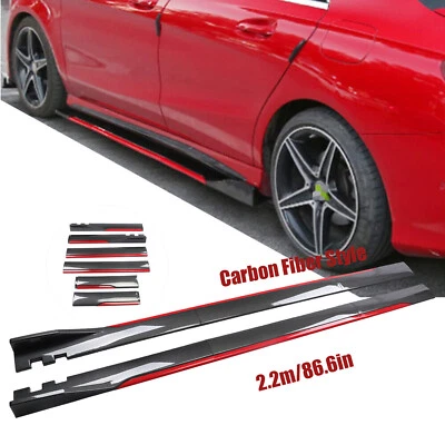 Carbon Fiber Look 2.2m Side Skirt Extension Spoiler Splitter For Toyota Venza - Image 1 of 4