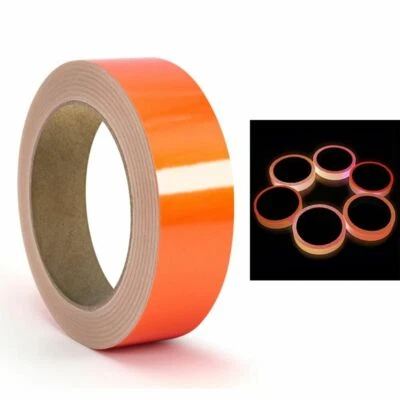 Orange Glow In The Dark Sticky Tape 20mm x 10 metre Roll Self Adhesive Luminous - Image 1 of 4