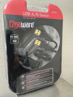 Gigaware USB A/B Switch - Connects One Device To Two Computers -PC/MAC 26-422 - Image 1 of 3