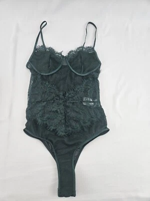 Womens sexy emerald green lingerie lace mesh body suit Size S - Image 1 of 4