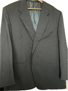 Pre-Owned Monsieur By Givenchy Mens Blazer Size 52L Wool Pinstripe - Picture 1 of 5