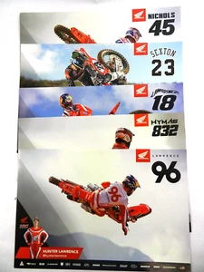 LOT (5) 2023 HONDA MotoCross Riders Poster Lawrence Hymas Nichols Sexton B223 - Bild 1 von 11