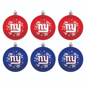 New York Giants NFL 6 Pack Shatterproof Ball Ornament Set - Picture 1 of 1