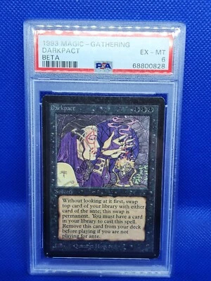 1993 Magic The Gathering Beta Rare Darkpact PSA 6 EX-MT Looks much nicer - Image 1 of 2