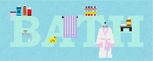 Bath Word Needlepoint Kit or Canvas (Home) - Picture 1 of 2