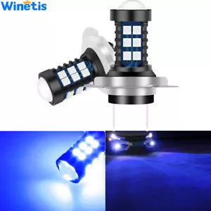 2X H7 LED Fog Light Bulbs SMD 3030 12V High Power Bright DRL 10000K Ultra Blue - Picture 1 of 7