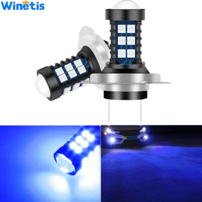2X H7 LED Fog Light Bulbs SMD 3030 12V High Power Bright DRL 10000K Ultra Blue - Image 1 of 4