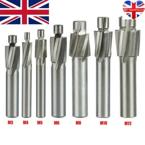 M3-M10 HSS Counterbore End Mill 4Flute Pilot Slotting Tool for Milling UK - Picture 1 of 19