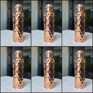 6 x 100 % reines Kupfer Wasserflasche 1 ltr Diamant beste Qualität gesundheitliche Vorteile - Bild 1 von 3