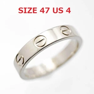 Cartier Mini Love Ring 18K WG White Gold 750 Size 47 US 4 JP 7 Fast Shipping - Picture 1 of 6