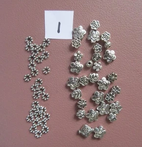 60 x Antique Silver Plated Spacer Beads Mixed Kit Jewellery Making Craft Kit - Picture 1 of 6
