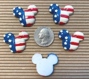 10 pezzi x 1,25" in resina topolino piatto patriottico artigianato SB513 - Foto 1 di 2