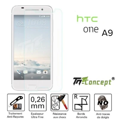 HTC One A9 - Vitre de Protection Crystal - TM Concept® - Photo 1/4