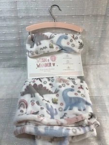 Mädchen Dinosaurier Dino Babydecke Security Lovey Plüsch Nunu rosa grau blau Lovey - Bild 1 von 9