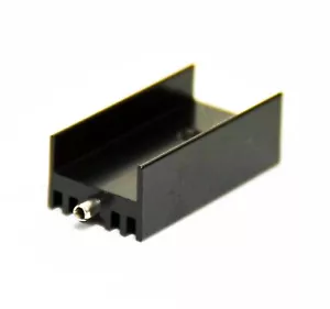 10 Stck. Transistor TO-220 Aluminium Kühlkörper * 15x10,5 mm BxT H=30 mm schwarz + Pin - Bild 1 von 5
