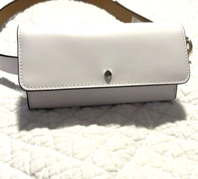 KATE SPADE White Genuine Leather Belt Waist Bag Fanny Pack Crossbody NWT L/XL - Image 1 of 4