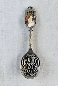 VTG Souvenir Pewter Advertising 3D Spoon Franklin Mint Country Store BORAX - Picture 1 of 6