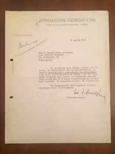 Letter signed by Vittorio Branca - Picture 1 of 1