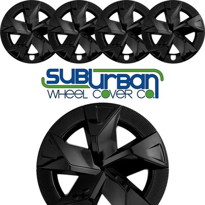 2023-2026 Toyota Prius LE Style 112-2BLK 17" Gloss Black Replacement Hubcaps SET - Image 1 of 4