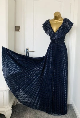 Coast Maxi Dress Size 10 Navy Shimmer Brand New With Tags RRP £195  - Image 1 of 4