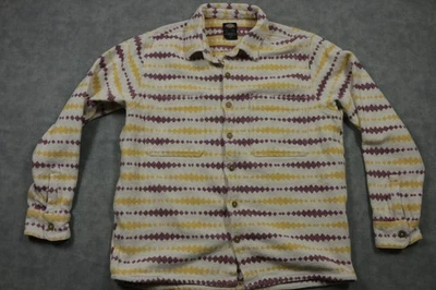 Dickies Shirt Mens Large Cream Yellow Maroon Aztec Stripe Button Front Casual - Image 1 of 4