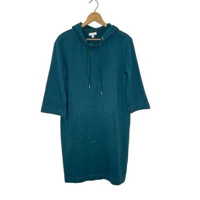 Garnet Hill Talla S Día Perezoso Con Capucha Canguro Bolsillo Sudadera Vestido Verde Azulado Profundo Nuevo sin Etiquetas Foto 1 de 4
