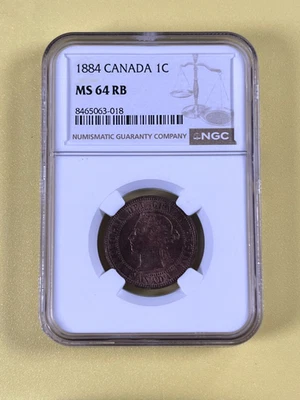 1884 Canada Large 1 Cent, NGC - MS64RB - Image 1 of 4