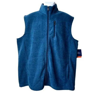 Croft & Barrow Blue Vest Ultrasoft Fleece Heat Retention Zipper Pockets Men's XL - Image 1 of 4