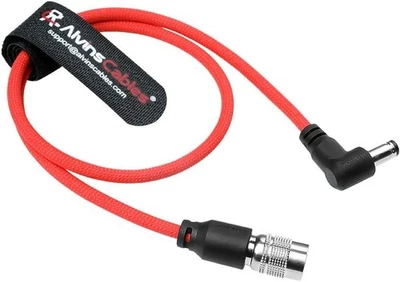 Ultra Flexible Hirose 4Pin Male to DC RightAngle 5.5MMx2.5MM Braided Power Cable - Image 1 of 4