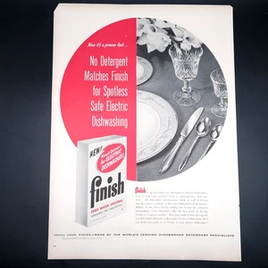Finish Dish Detergent Magazine Advertisement 1956 Vintage Original Household - Picture 1 of 7