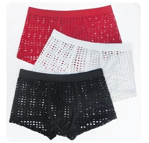 Ropa interior de malla grande para hombre cintura baja bragas sexy transpirables - Imagen 1 de 21