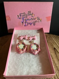 Pink Birthday Cake Kawaii Pinup Girls Coquette Earrings Jewelry - Picture 1 of 5