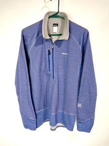 Patagonia R1 Pullover Blue 1/2-Zip Waffle Grid Polartec Pullover Men's Medium - Picture 1 of 4
