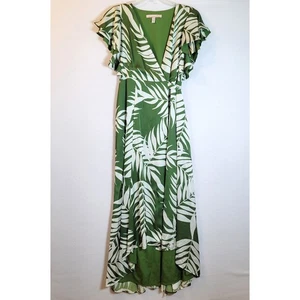 Hutch Damen Finn Tropical Wickel Maxi Kleid Größe Medium Grün Hawaii Vaca - Bild 1 von 11