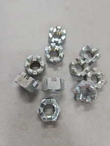 7/16-14 Ranurado/Tuercas de Castillo Rosca Gruesa 7/16x14 Zinc Chapado (10) - Imagen 1 de 2