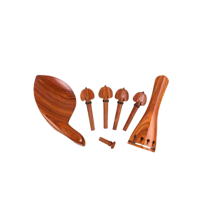 Juego de 1 Kit de Violín Palo de Rosa Violín Clavija Violín Diapasón Mentón Reposapiés Foto 1 de 4