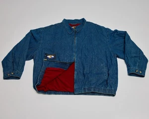 Chaqueta de Vuelo Bombardero Denim Forrada de Vellón De Colección Cremallera Completa 3XL Grande Nueva con Etiquetas 120 $ Precio de venta sugerido por el fabricante - Imagen 1 de 10