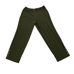 Pantalones de punto líquido Susan Graver para mujer diseño de hebilla al tobillo oliva grandes - Imagen 1 de 11