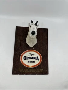 INSEGNA BIRRA OLIMPIADI VINTAGE 1960 TARGA CAPRA DI MONTAGNA 3D - Foto 1 di 5