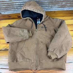Vintage Carhartt Brown Hooded Jacket Size XL Duck Brown J130-BRN - Bild 1 von 24
