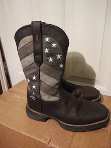 Durango Rebel Faded Flag Patriotic Sq Toe Cowboy  Mens  Western Casual Boots 8W - Picture 1 of 10